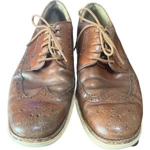 Cole Haan Lunargrand Men's Brown Leather Oxford Wingtip Comfort Dress Shoes 11